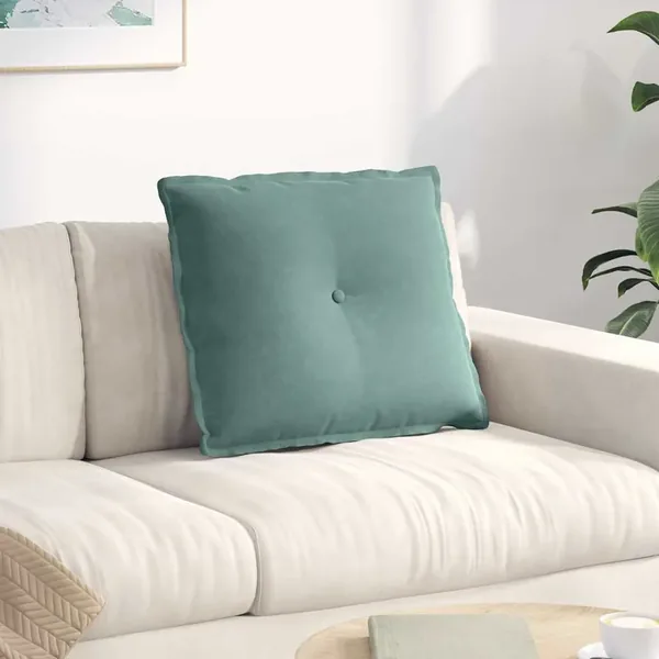 Coussin de Dos Vert Mer 60 x 50 cm Tissu en velours côtelé
