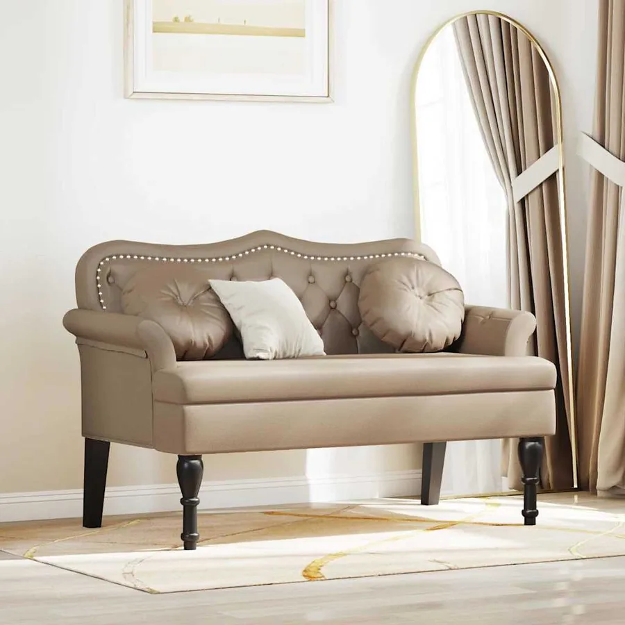Banc Chesterfield Cappuccino 120,5 x 65 x 75 cm Simili cuir