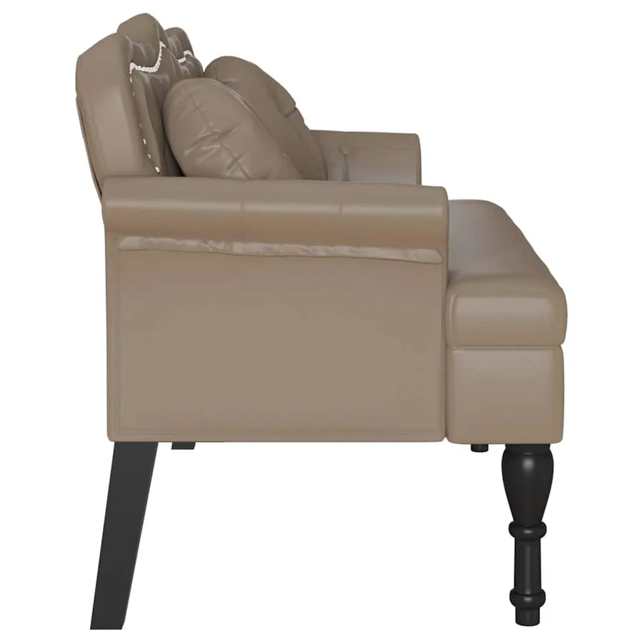 Banc Chesterfield Cappuccino 120,5 x 65 x 75 cm Simili cuir - 5