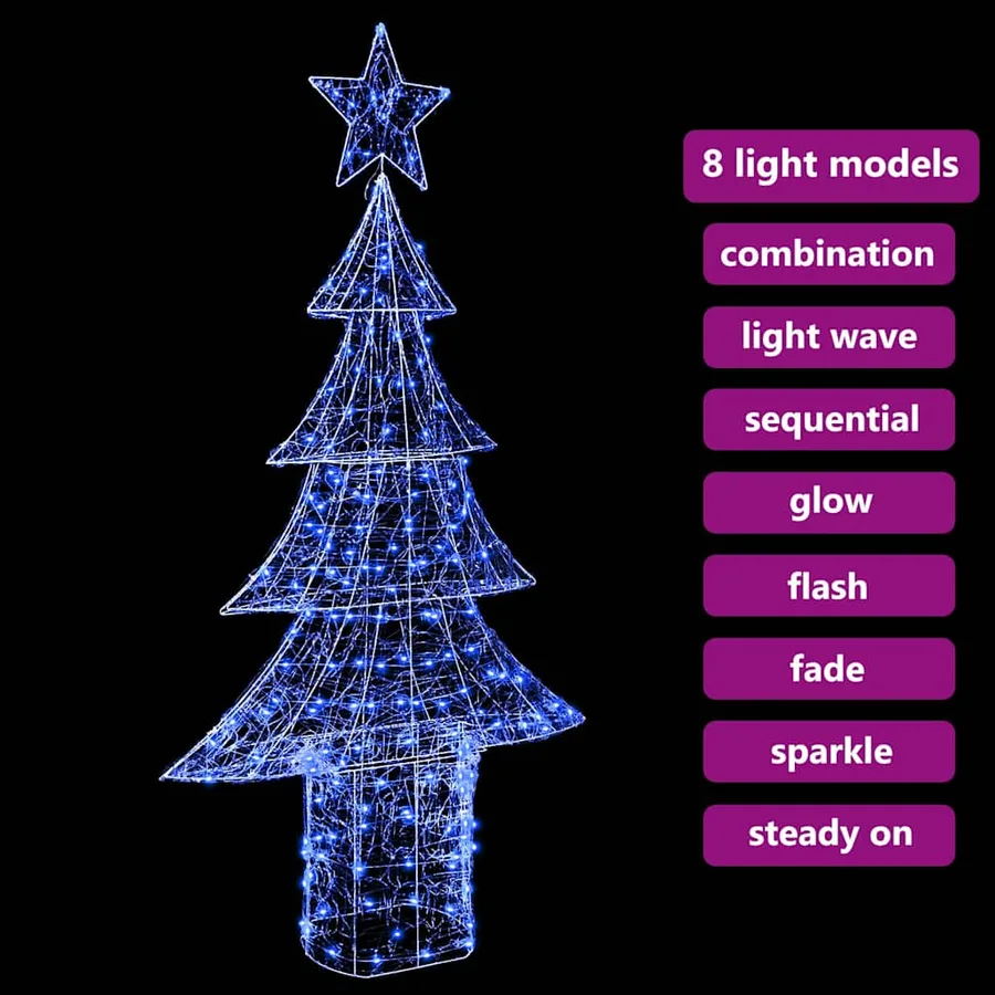 Sapin de Noël avec 240 LED Bleu 180 cm Acrylique - 9