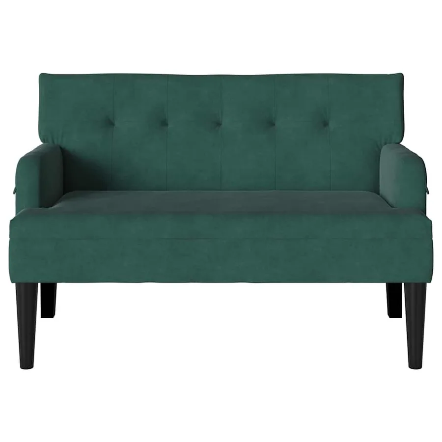 Banc Chesterfield Vert foncé 112 x 65,5 x 75 cm Velours - 4