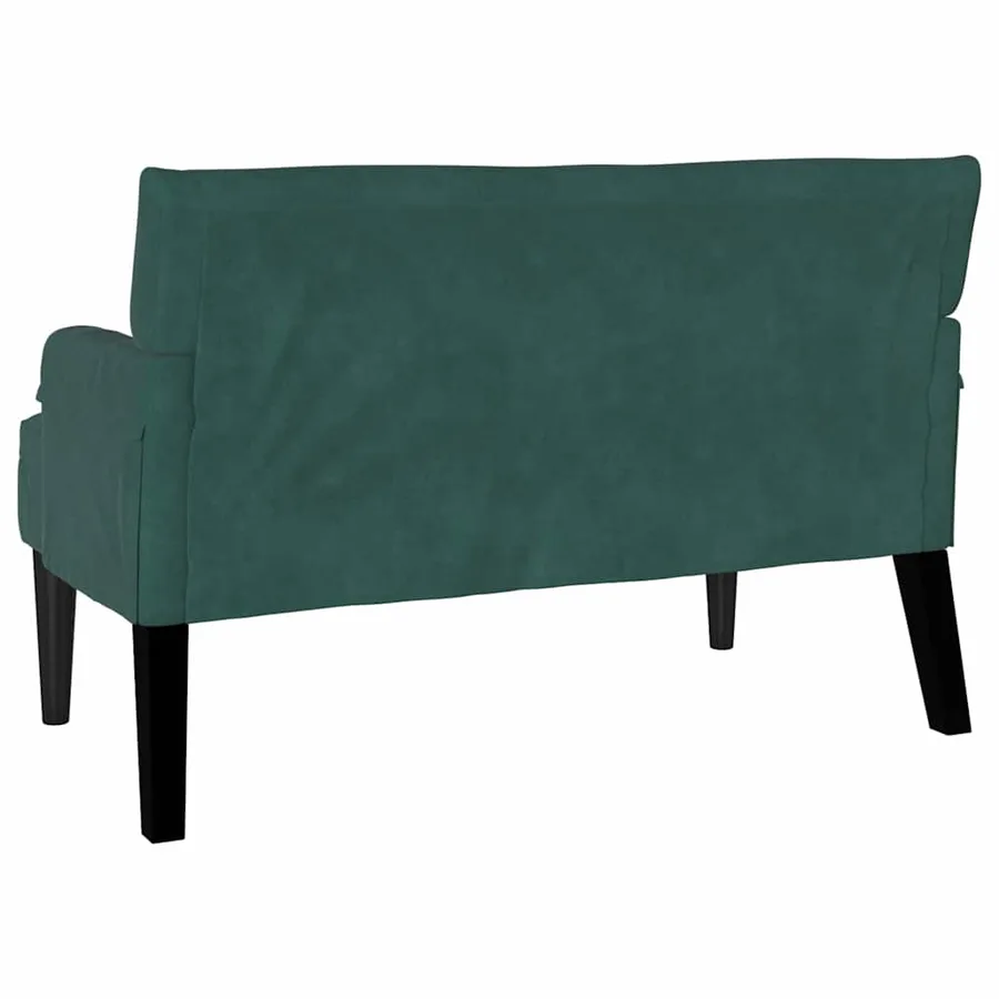 Banc Chesterfield Vert foncé 112 x 65,5 x 75 cm Velours - 6