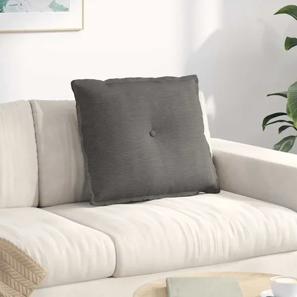 Coussin de Dos Gris clair 60 x 50 cm Tissu en velours côtelé