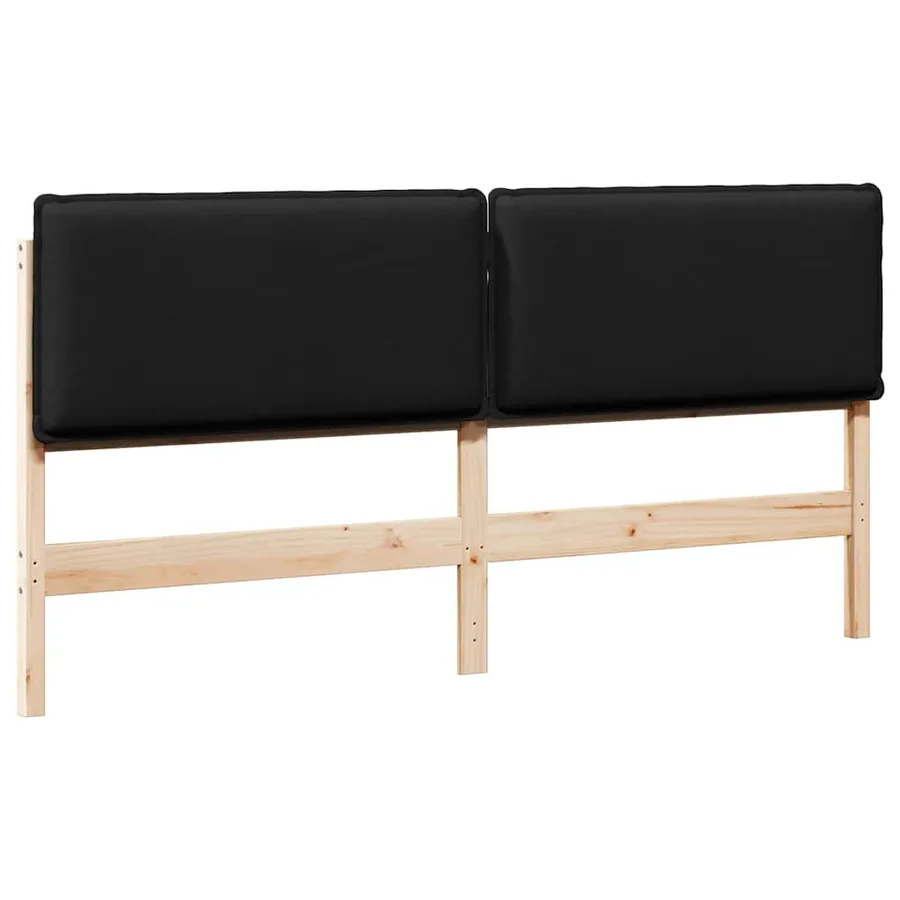 Tête de lit capitonnée Naturel et Noir 180 cm Pin massif - 2