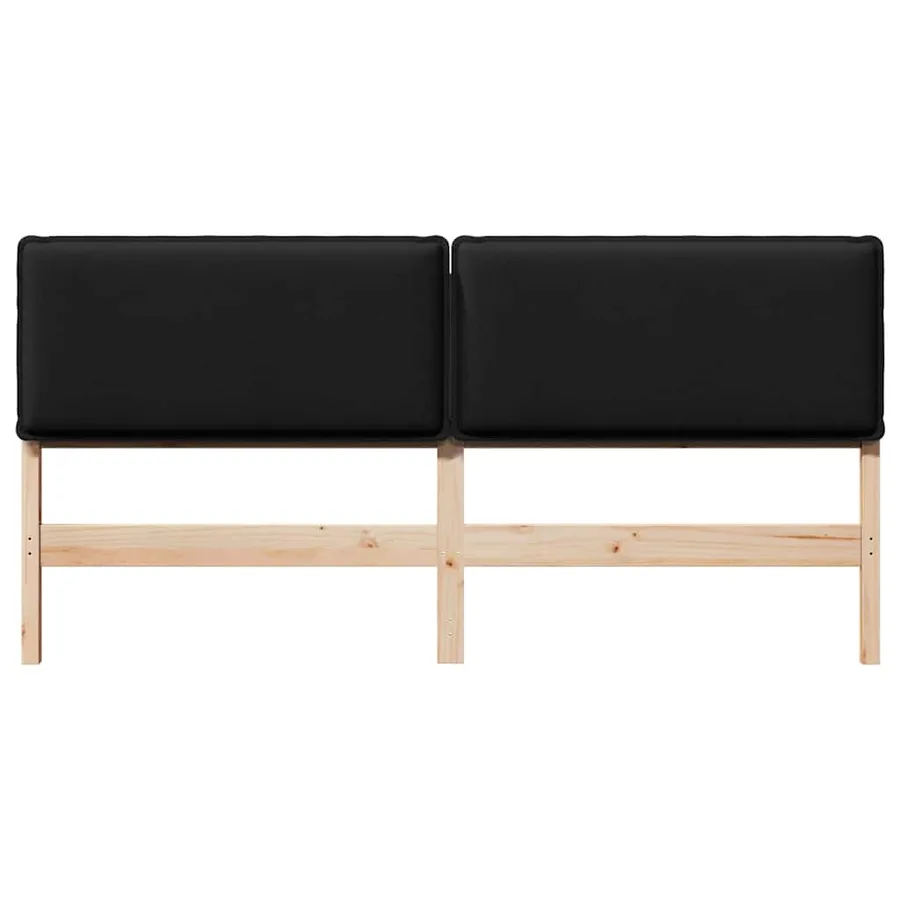 Tête de lit capitonnée Naturel et Noir 180 cm Pin massif - 4
