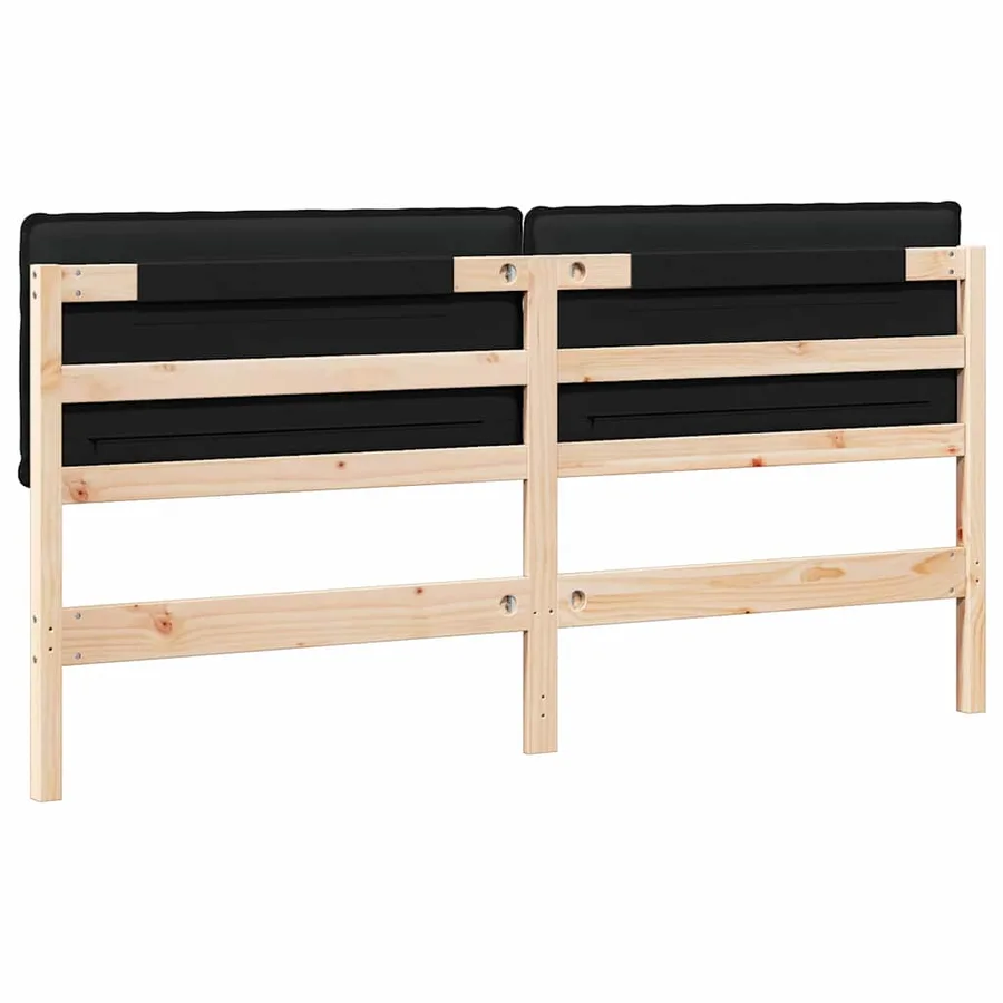 Tête de lit capitonnée Naturel et Noir 180 cm Pin massif - 6