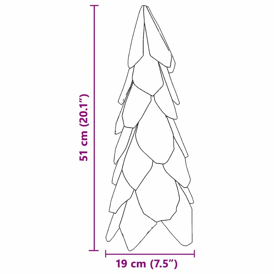 Sapin de Noël avec support Marron 51 cm Bois de teck solide - 11