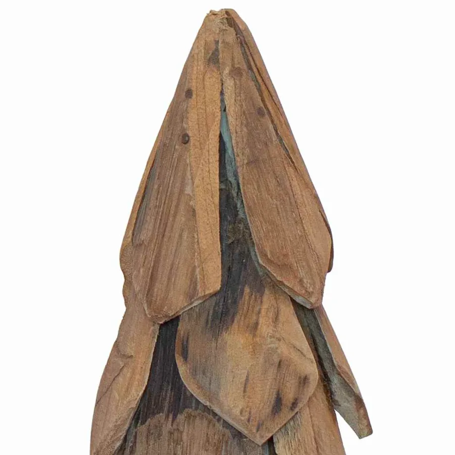 Sapin de Noël avec support Marron 51 cm Bois de teck solide - 7