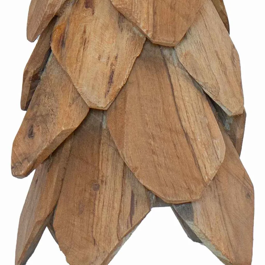 Sapin de Noël avec support Marron 51 cm Bois de teck solide - 9
