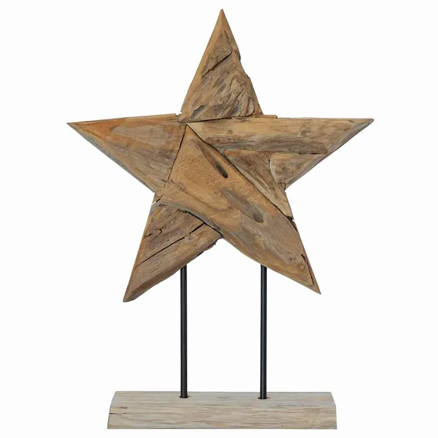 Étoile de Noël Marron 43,5 x 13,5 x 59 cm Bois de teck massif - 2