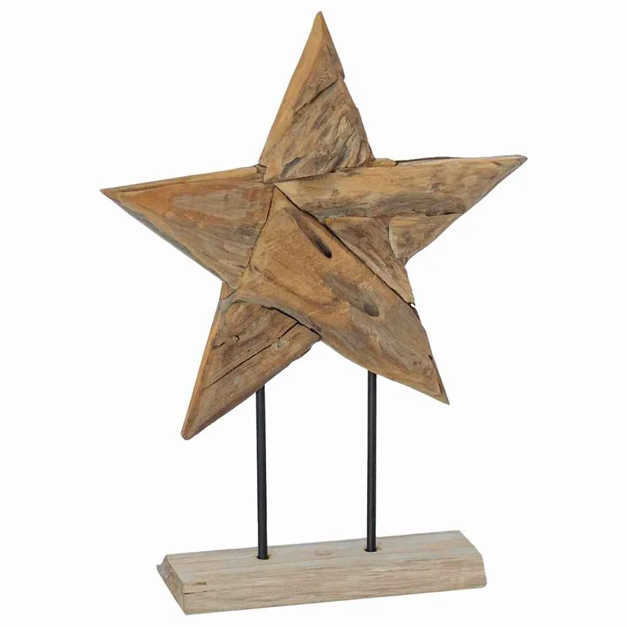 Étoile de Noël Marron 43,5 x 13,5 x 59 cm Bois de teck massif - 4