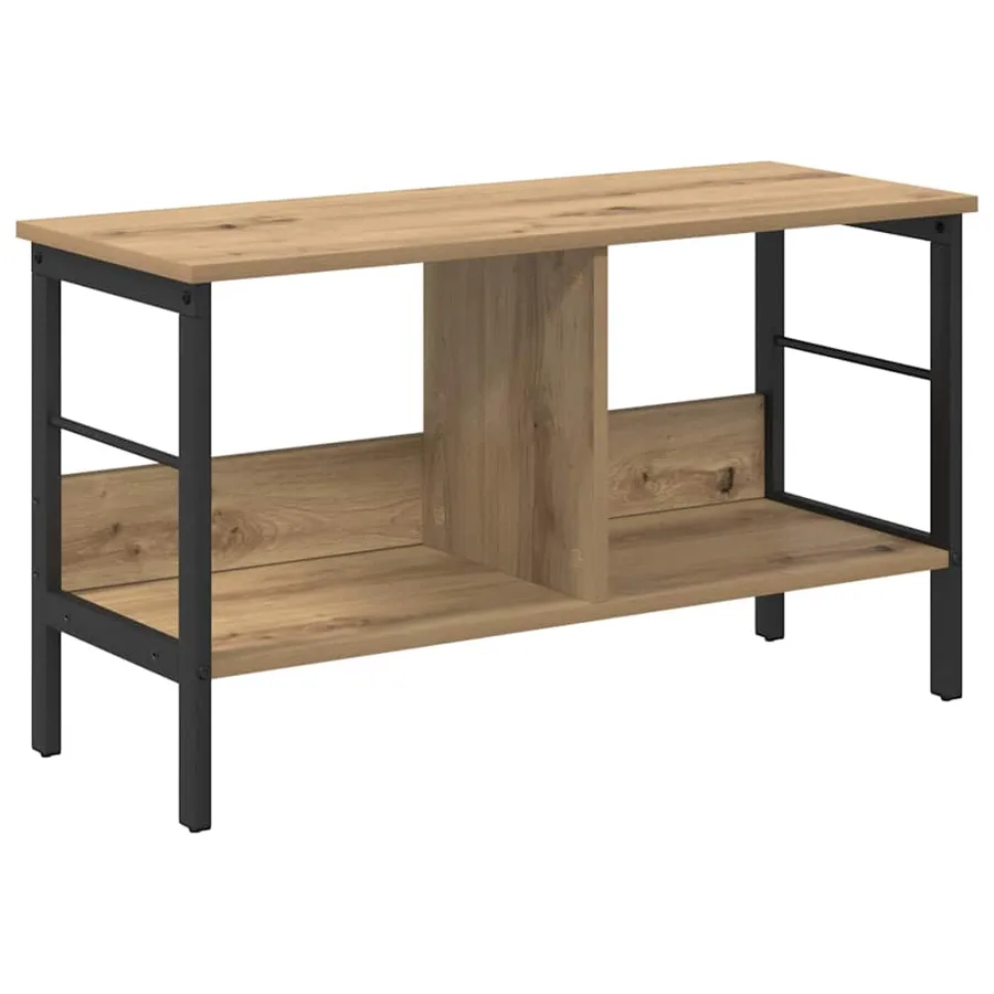 Étagère 2 niveaux 82 x 32 x 47 cm Bois d'ingénierie - 2