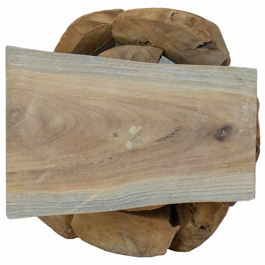 Sapin de Noël avec support Marron 61 cm Bois de teck solide - 9