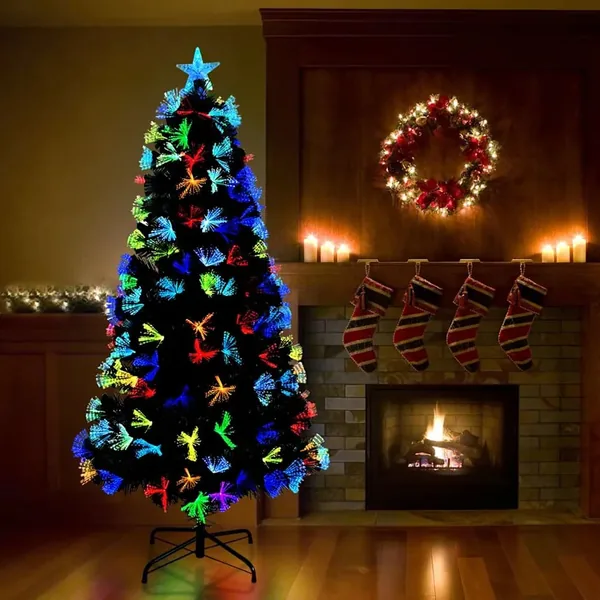 Sapin de Noël artificiel avec 210 LED Vert 180 cm PVC