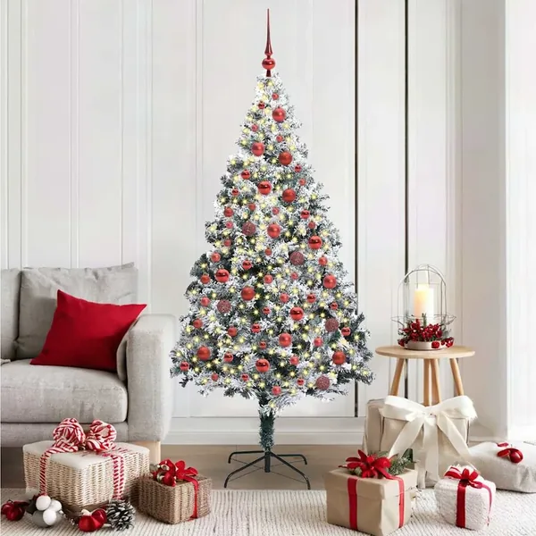 Sapin de Noël artificiel Blanc 180 cm PVC, Acier et Plastique