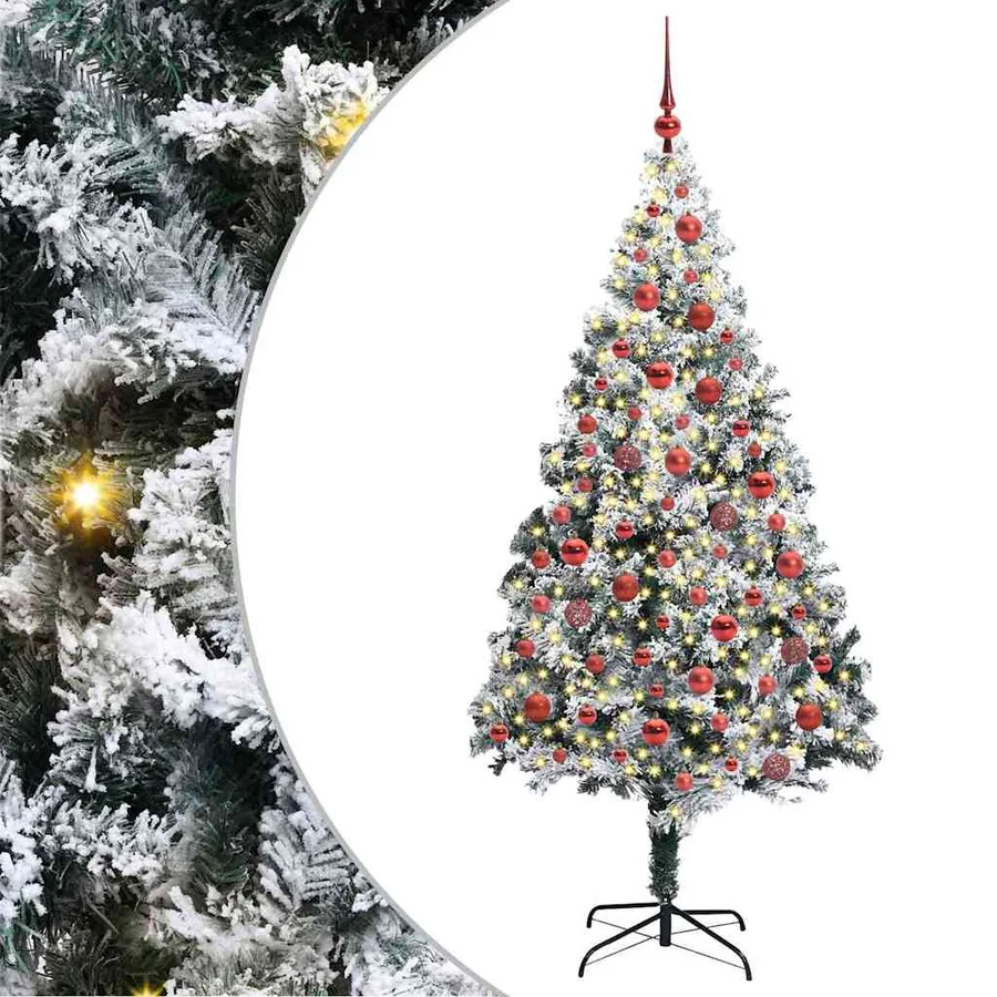 Sapin de Noël artificiel Blanc 180 cm PVC, Acier et Plastique - 2