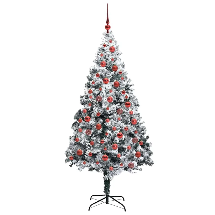Sapin de Noël artificiel Blanc 180 cm PVC, Acier et Plastique - 4