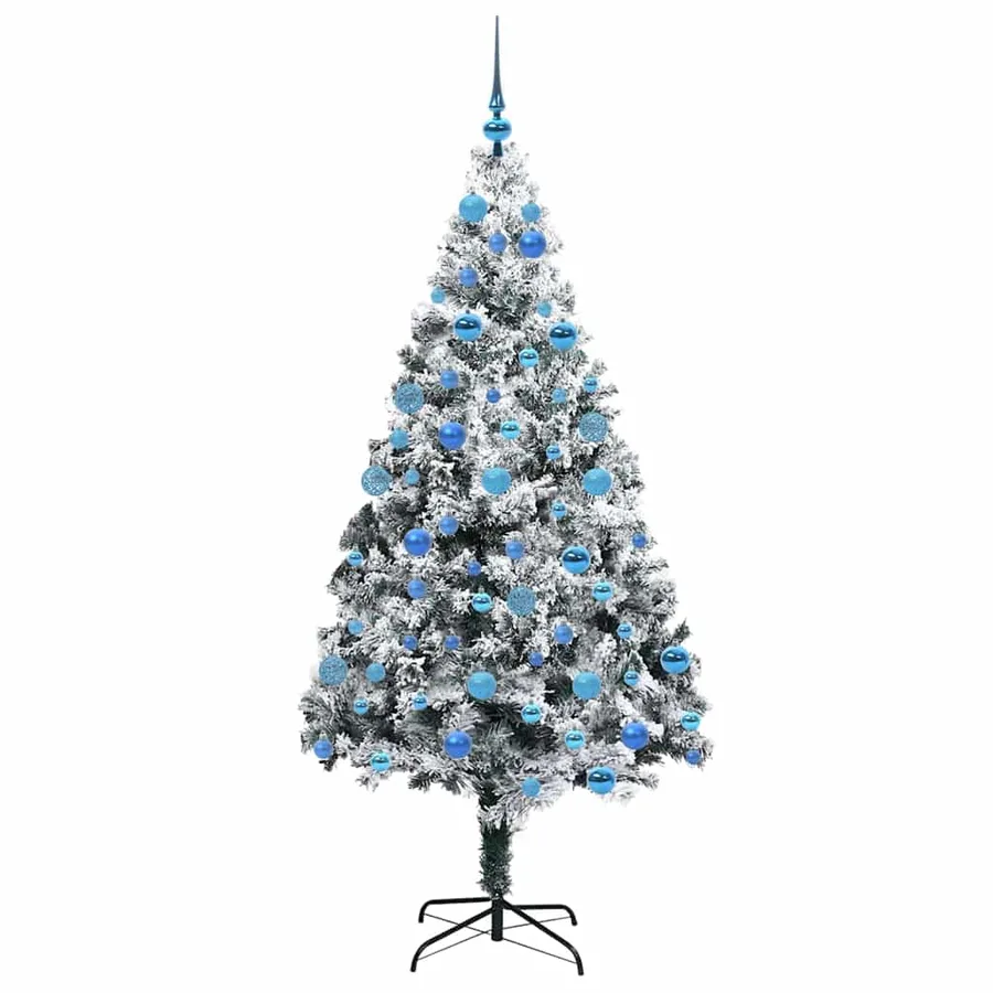 Sapin de Noël artificiel Blanc 180 cm PVC, Acier et Plastique - 4