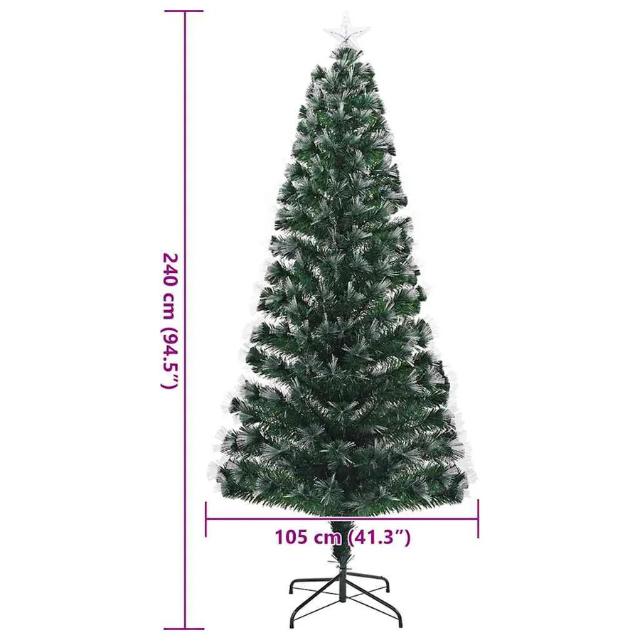 Sapin de Noël artificiel avec 300 LED Vert 240 cm PVC - 12