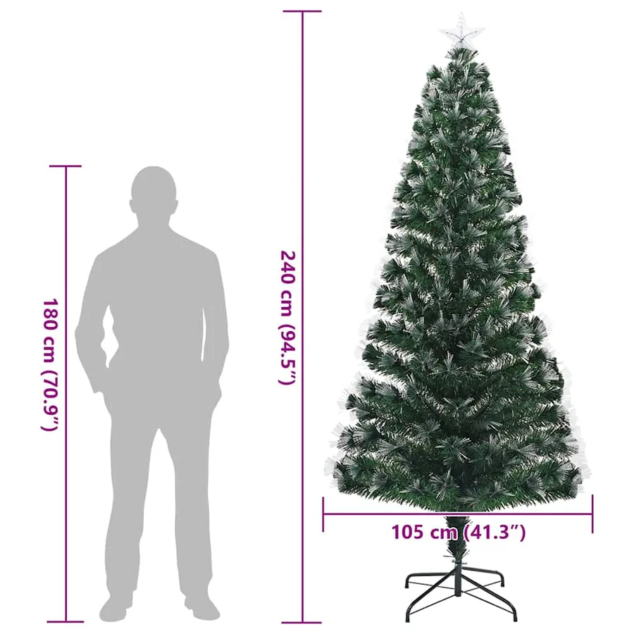 Sapin de Noël artificiel avec 300 LED Vert 240 cm PVC - 13