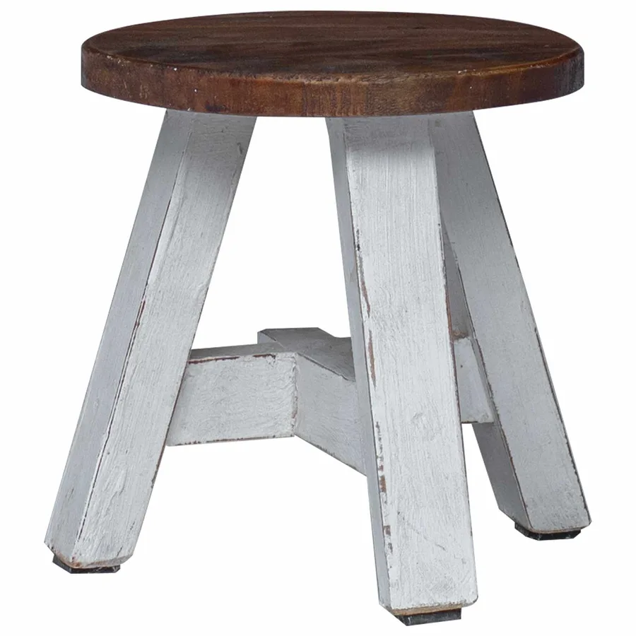 Tabouret Naturel 22 x 22 x 24 cm Bois d'Acajou - 2