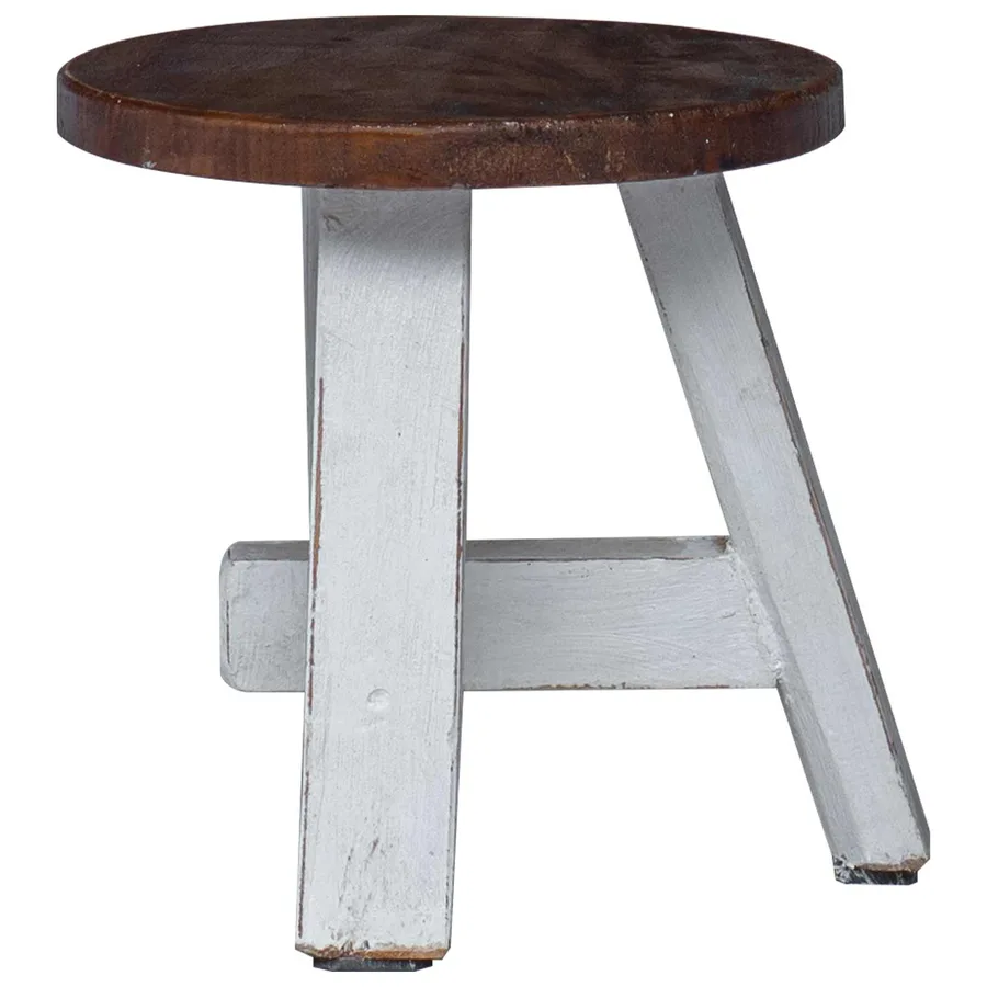 Tabouret Naturel 22 x 22 x 24 cm Bois d'Acajou - 6