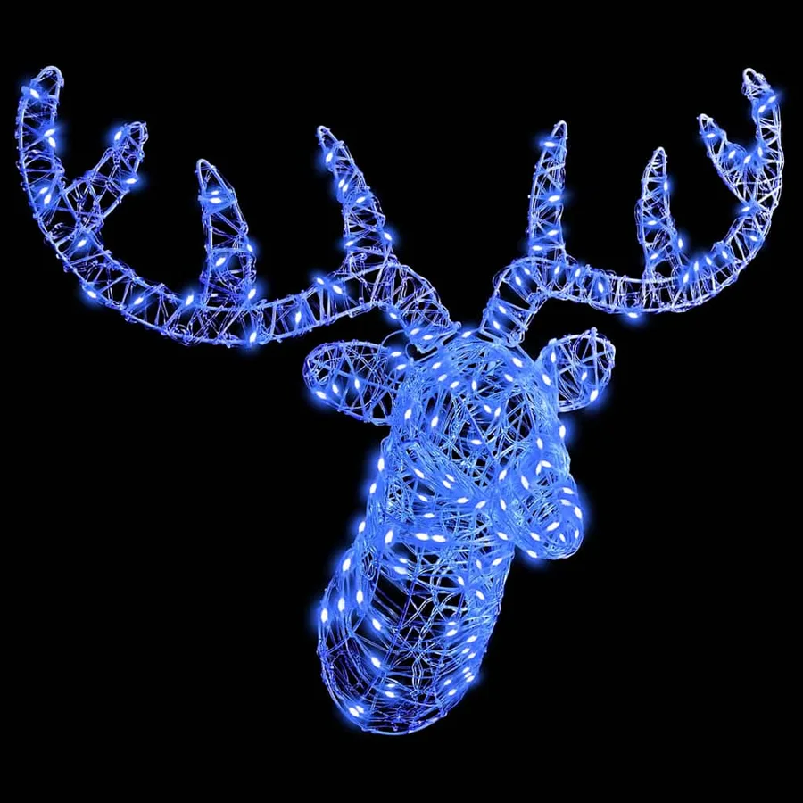 Tête de Renne avec 140 LED Bleu 68 x 36,5 x 62,5 cm Acrylique - 4