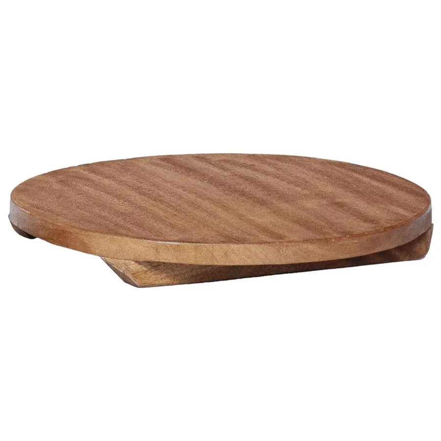 Tabouret à Plantes 3 pc Naturel 29 x 29 x 3,5 cm Bois d'Acajou - 4
