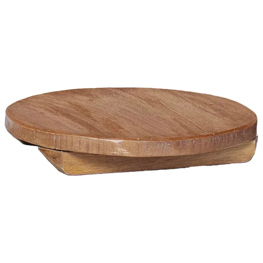 Tabouret à Plantes 3 pc Naturel 29 x 29 x 3,5 cm Bois d'Acajou - 5