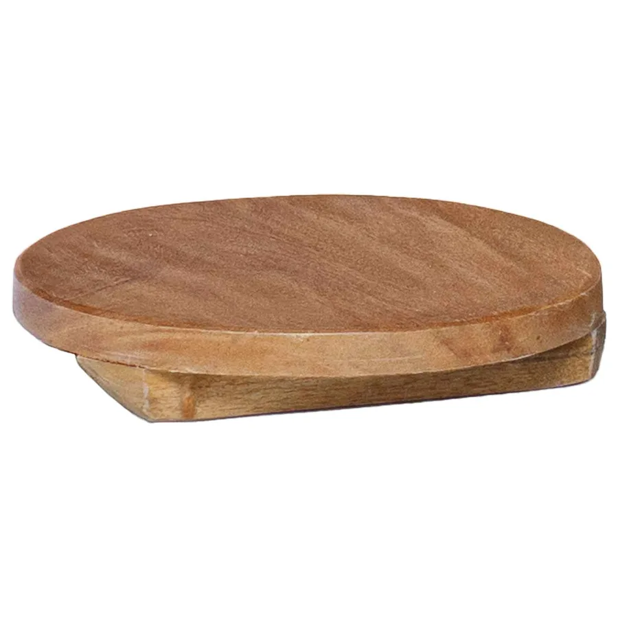 Tabouret à Plantes 3 pc Naturel 29 x 29 x 3,5 cm Bois d'Acajou - 6