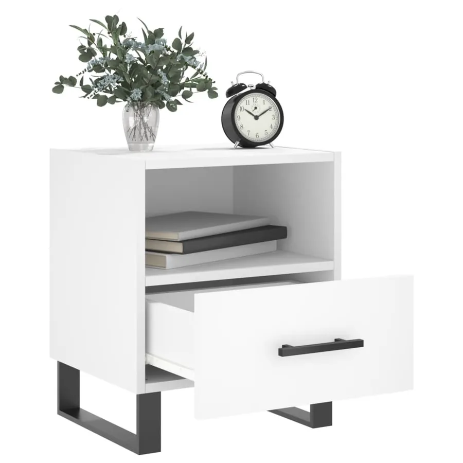 Tables de chevet 2 pcs blanc 40x35x47,5 cm bois d’ingénierie - 3