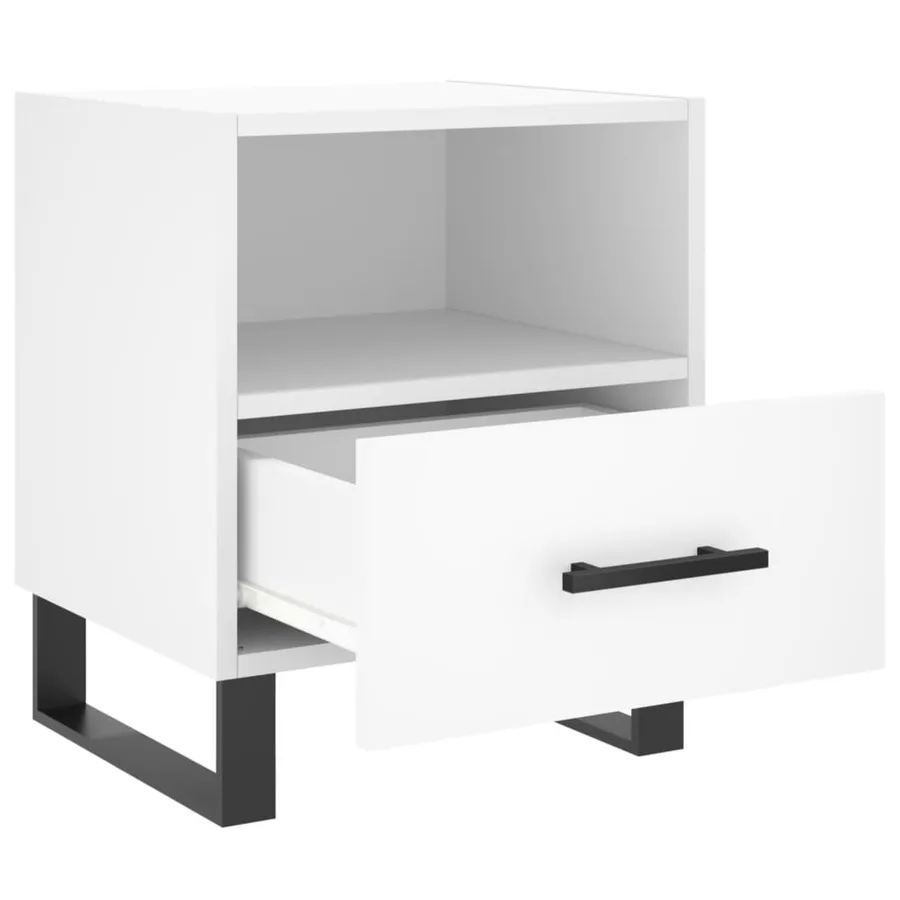 Tables de chevet 2 pcs blanc 40x35x47,5 cm bois d’ingénierie - 5