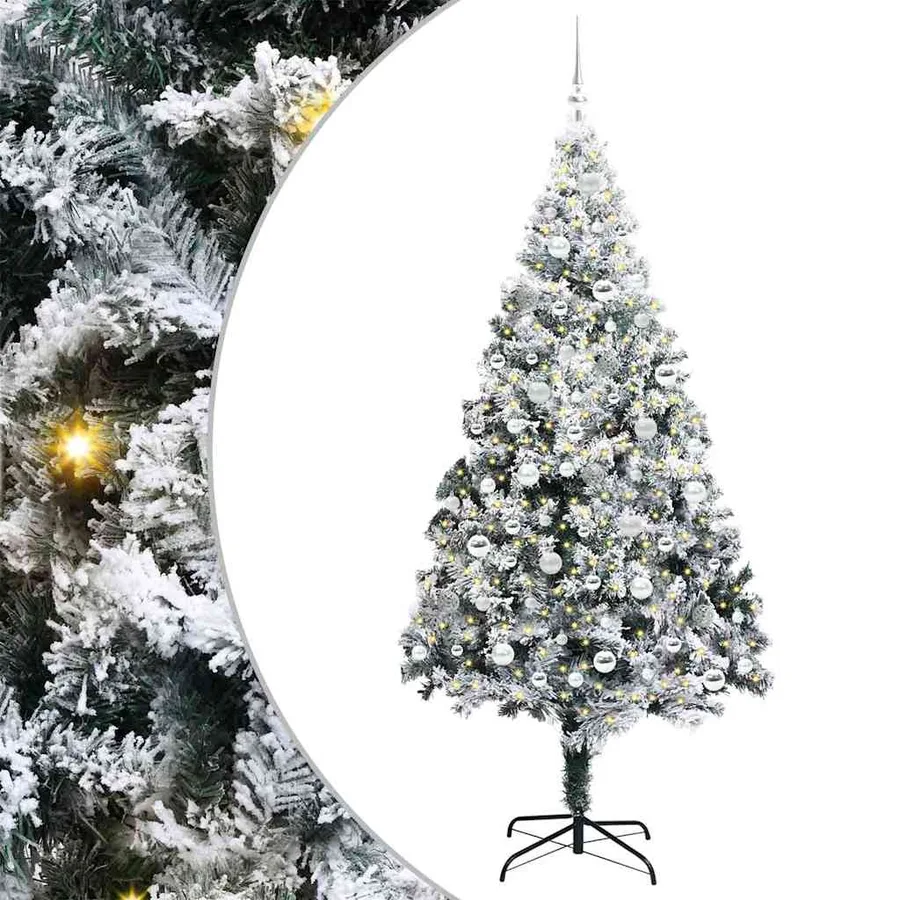 Sapin de Noël artificiel Blanc 210 cm PVC, Acier et Plastique - 2