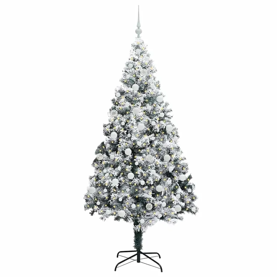 Sapin de Noël artificiel Blanc 210 cm PVC, Acier et Plastique - 3