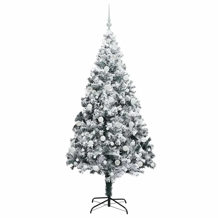 Sapin de Noël artificiel Blanc 210 cm PVC, Acier et Plastique - 4
