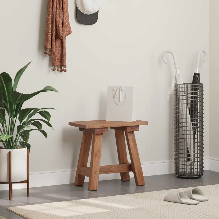 banc Naturel 50,5 x 25 x 47,5 cm Bois massif d'acajou