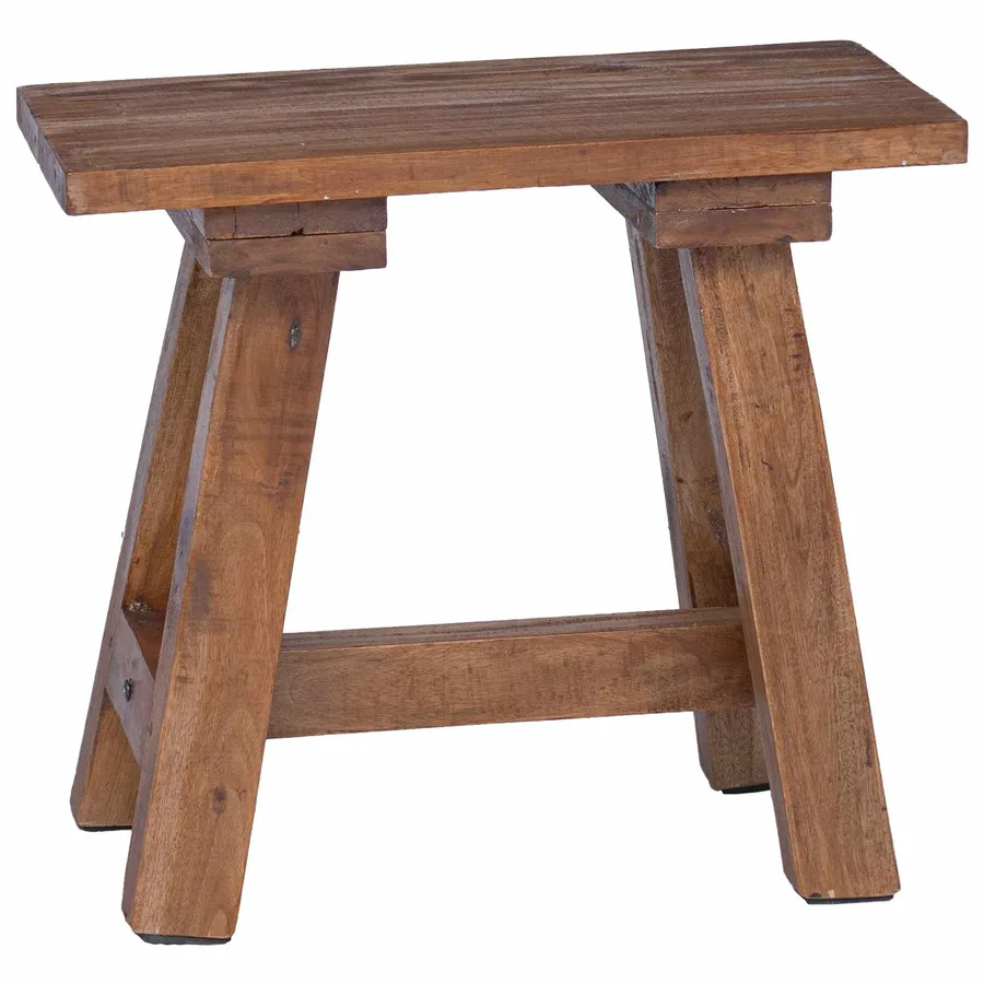 banc Naturel 50,5 x 25 x 47,5 cm Bois massif d'acajou - 2