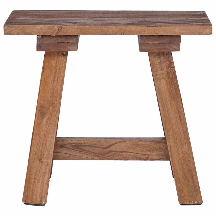 banc Naturel 50,5 x 25 x 47,5 cm Bois massif d'acajou - 4