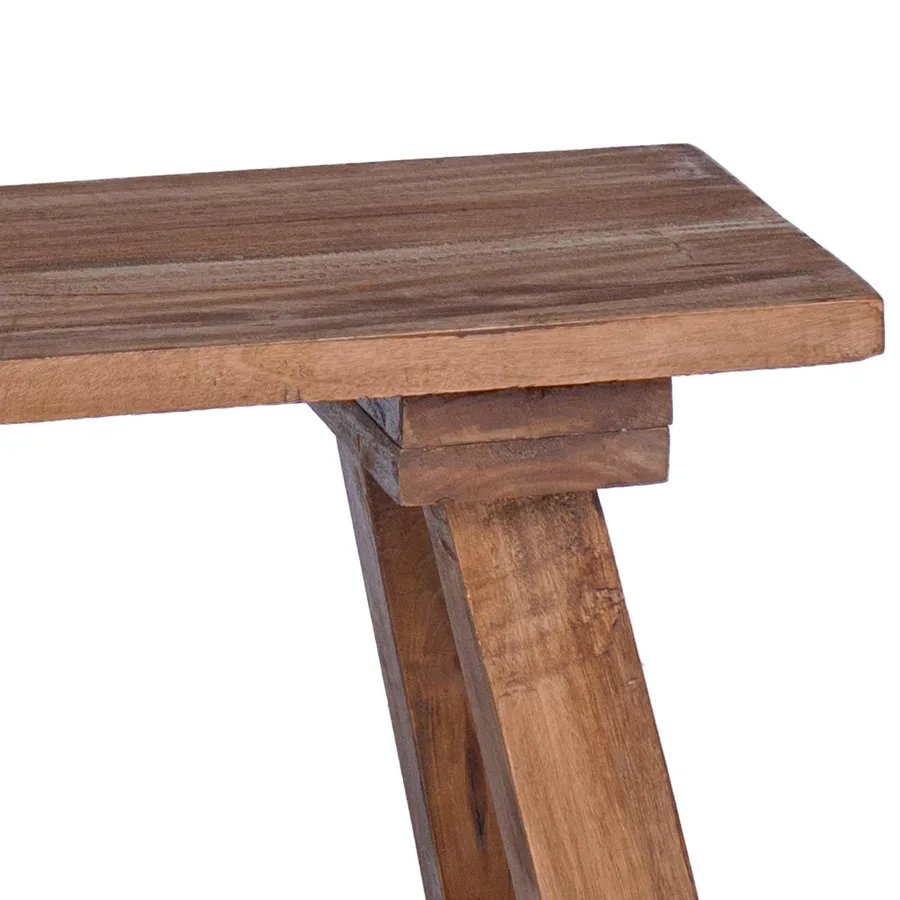 banc Naturel 50,5 x 25 x 47,5 cm Bois massif d'acajou - 9