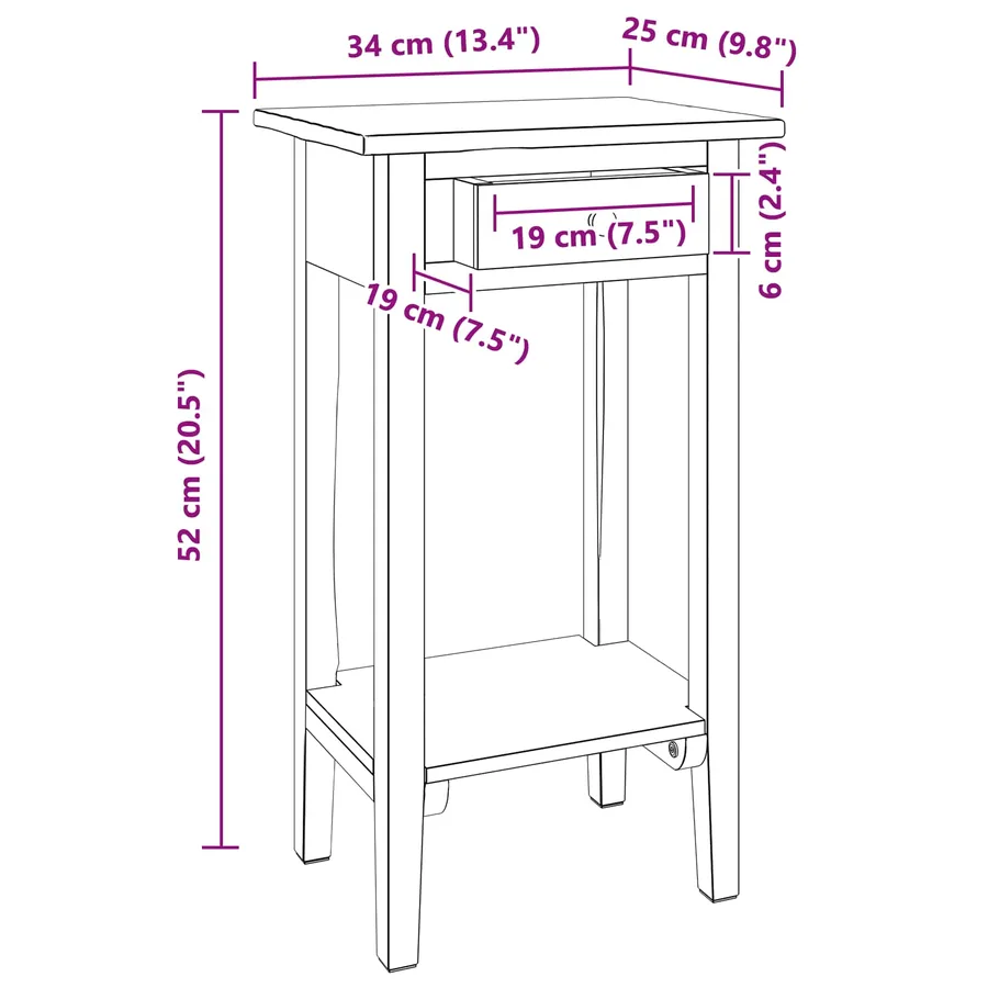 Support de Plante Marron 34 x 25 x 52 cm Bois d'Acajou - 12