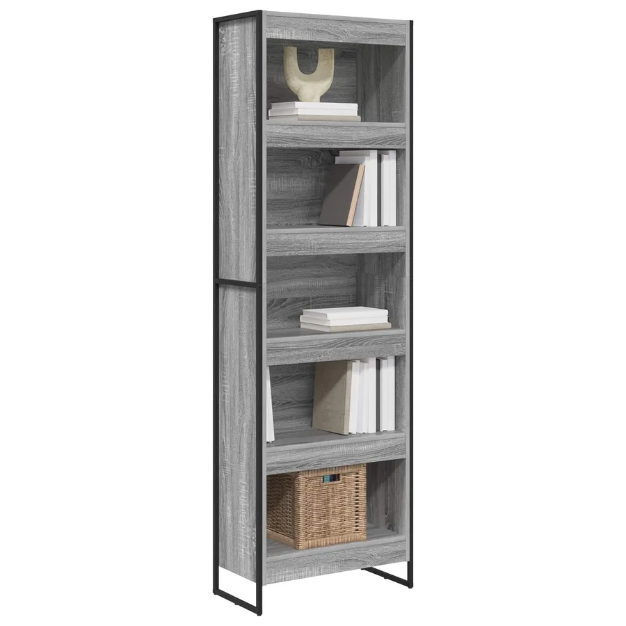 Bibliothèque 60 x 30 x 189,5 cm Bois d'ingénierie Gris Sonoma - 3