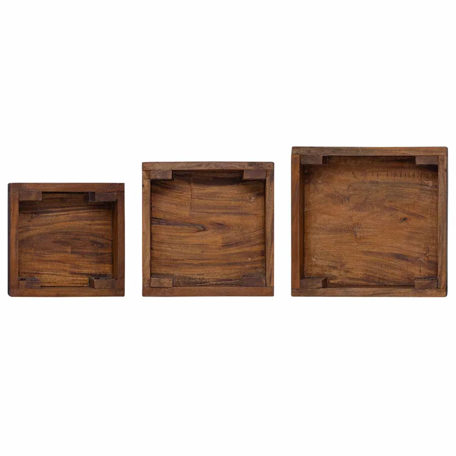 Support de Plante 3 pcs Marron Bois d'Acajou - 8