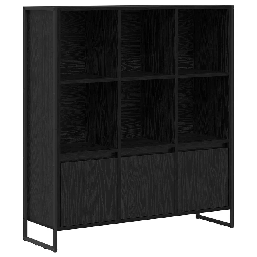 Bibliothèque 99,5 x 30 x 108 cm Bois d'ingénierie Chêne noir - 2