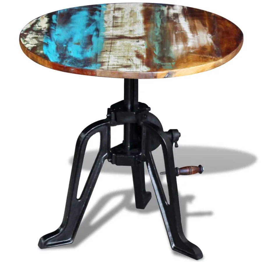Table auxiliaire Bois de récupération massif Fonte 60x(42-63)cm - 7