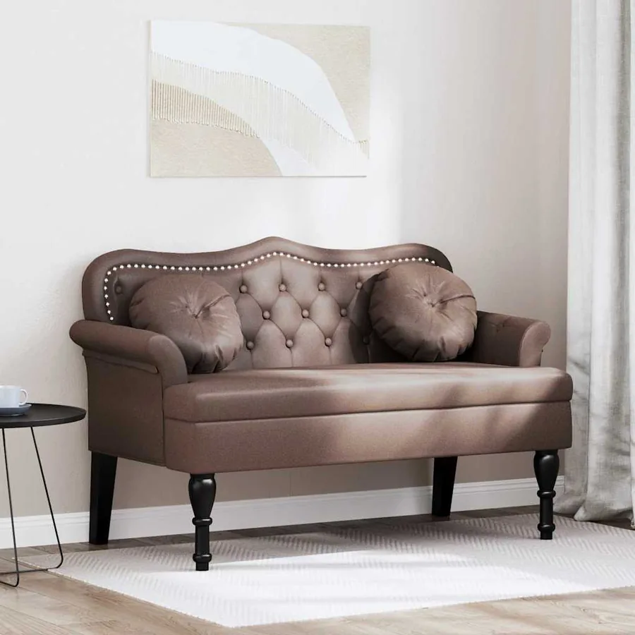 Banc Chesterfield Marron 120,5 x 65 x 75 cm Simili cuir