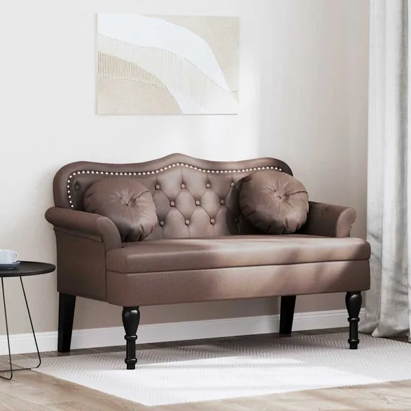 Banc Chesterfield Marron 120,5 x 65 x 75 cm Simili cuir