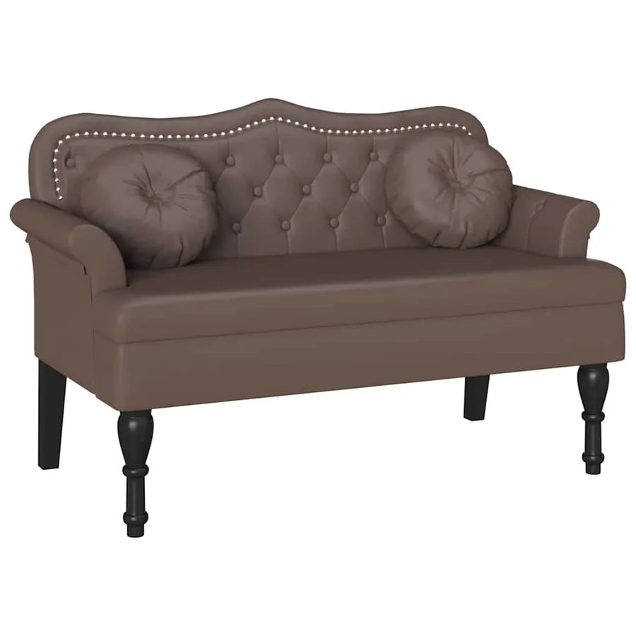 Banc Chesterfield Marron 120,5 x 65 x 75 cm Simili cuir - 2
