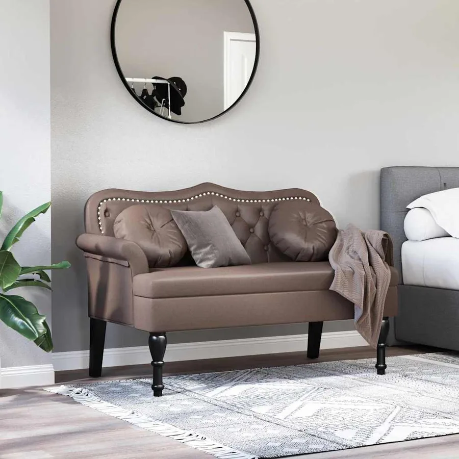 Banc Chesterfield Marron 120,5 x 65 x 75 cm Simili cuir - 3