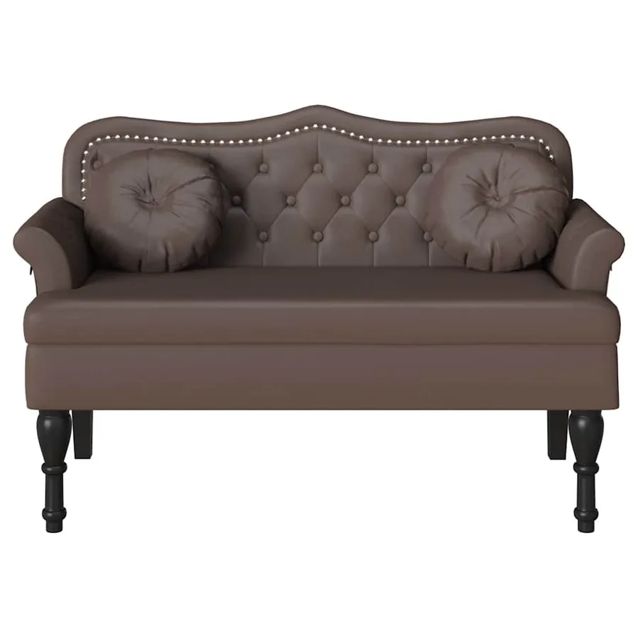 Banc Chesterfield Marron 120,5 x 65 x 75 cm Simili cuir - 4