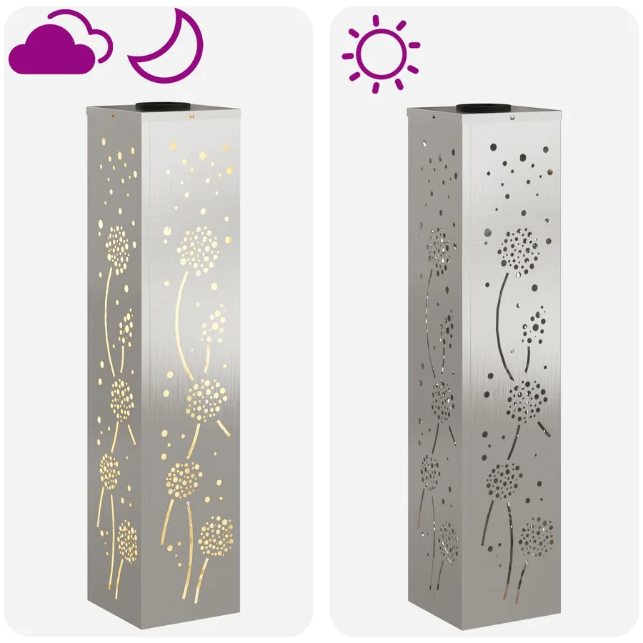 Lumière de chemin LED solaire 2 pcs Blanc chaud 18 x 18 x 80 cm - 13
